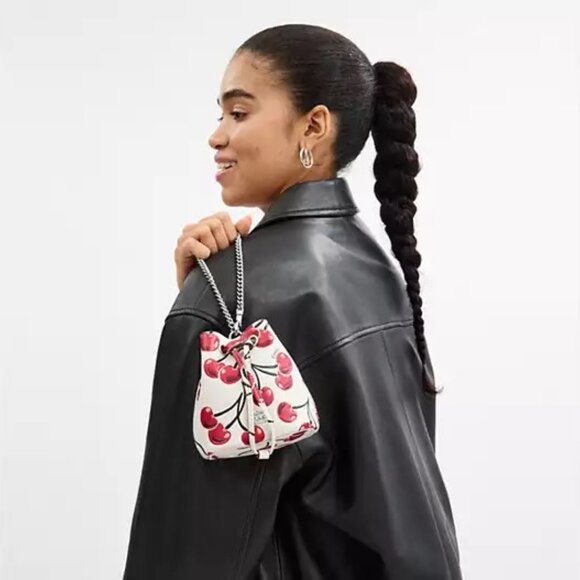 ⭐HOST PICK⭐COACH Drawstring Wristlet with Cherry Print NWT - Picture 2 of 6